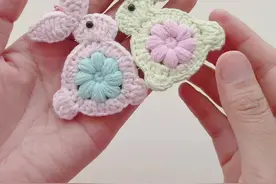 钩针情侣兔子挂件 钩针小兔子挂件，圆乎乎超可爱，是超棒的小装饰！#好喜欢我的家 #我的动手日记 #抖音创作季 #内容启发搜索视频封面