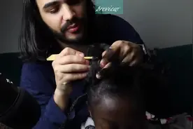 【黑白夫妇头皮屑清洁助眠解压】#助眠 #解压视频