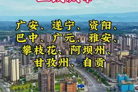 四川省城市等级排行榜，谁会成为四川首个二线城市，广安有没有可能直接从五线到二线城市？#四川省 #城市发展 #广安#城市等级排名 #一线城市视频封面