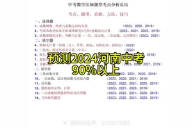 2024河南中考数学考点预测，拭目以待#河南中考 #中考加油视频封面