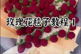 玫瑰花毯子教程-1#玫瑰花毯子 #玫瑰花抱毯 #花束毯子教程 #手工diy视频封面