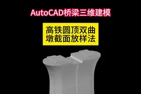 高铁圆顶双曲墩截面放样法 #cad #三维建模 #桥梁 #花瓶墩