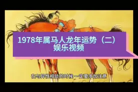 78年属马人龙年运势（二）娱乐#生肖文化 #过年 #见者好运