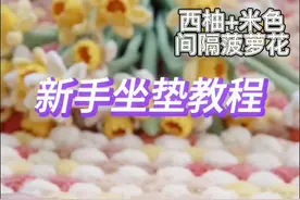 新手坐垫教程，适用于一种颜色，两种颜色搭配#爱生活爱编织 #球球线坐垫教程 #毯子编织 #球球线视频封面