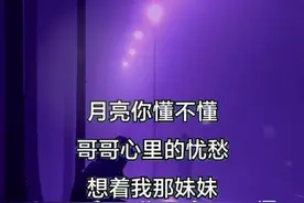 月亮你懂不懂，哥哥心里的忧愁，想着我那妹妹泪儿流..#太好听了 #音乐分享视频封面
