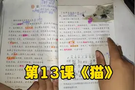 今天刚学了第13课《猫》，大家听听我讲得怎么样？#亲子 #学生党视频封面