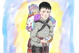 哥哥背着年幼的妹妹来上学，领营养早餐的时候只拿一份从不多拿，老师看到又发给他一份给他妹妹，看得出来哥哥把妹妹照顾的很好#感人一幕 #哥哥妹妹 #暖心正能量 #画一个故事 #画画视频封面