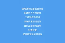 据昭通市纪委监委消息：昭通市人大常委会二级巡视员张进涉嫌严重违纪违法，目前正接受昭通市纪委监委纪律审查和监察调查。视频封面
