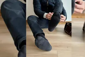 天凉了，给我暖暖脚#正装皮鞋 #正装袜 #黑袜 #发疯日常视频封面