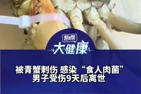 被青蟹刺伤 感染“食人肉菌” 男子受伤9天后离世 医生：超72小时未治疗 死亡率接近100%  牡蛎、毛蚶、带鱼等海产品带菌率高