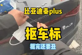比亚迪秦plus抠车标，后悔了，变丑了#比亚迪秦plus