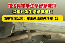 路边停车未注意智慧地锁，取车时发生剐蹭被卡住，泊车管理公司：车主未缴费先动车（1）视频封面