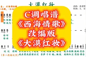 动态简谱《西海情歌》改编版《大漠红妆》C调唱谱#刀郎