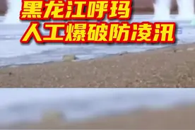 #黑龙江呼玛人工爆破防凌汛  4月4日至6日，黑龙江省呼玛县对界江上江岛、翻身屯和迎门砬子三处易发生冰凌卡塞的江段实施了人工破冰作业，爆破总长度达8.4公里。上述三处江段冻层较深、封江水位低、易形成冰凌卡塞，呼玛县通过采取主动防御，将极大降低凌汛灾害的发生。视频封面