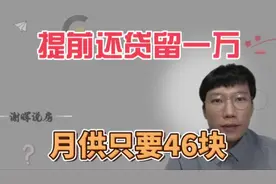 提前还贷的你，记得留一万给银行享受，月供只要46块大洋视频封面