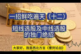 短线选股及中线选股的独门绝招。#股民 #股票 #财经 #投资视频封面
