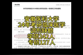 安徽医科大学2024年考研调剂缺额#考研调剂 #考研复试 #医学生视频封面