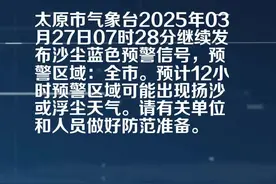 太原市气象台发布沙尘蓝色预警[Ⅳ级/一般]视频封面