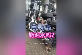 电动车泡水后怎么处理？电动车过水深的地方会进水吗？电动车能涉水吗？菜豆子为粉丝们解答电动车水中骑行，电动车防水吗能走多深水，电动车进水了拧转把不动怎么办？#电车涉水有影响吗 #电动车维修 #泡水车的危害性有多大 #电动车 #新国标电动车视频封面