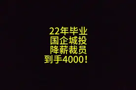 22年毕业，国企城投，降薪裁员，到手4000！#土木工程 #建筑行业视频封面
