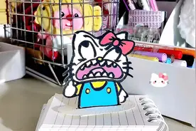 快艾特你三个字的朋友给你做这个！hellokitty搞怪表情包简笔画~