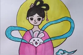 中秋节画嫦娥奔月吧 #简笔画 #一学就会系列 #简笔画教程 #中秋节绘画 #中秋节简笔画视频封面