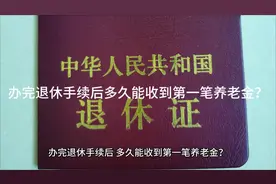 办完退休手续后，多久能收到第一笔养老金？#退休手续 #养老金视频封面