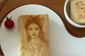 豆腐上画白鹿#豆腐画 #古装 #明星 #白鹿