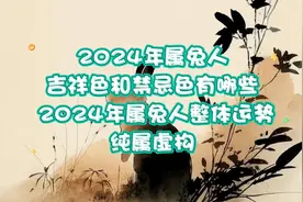 2024年属兔人吉祥色和禁忌色有哪些 2024年属兔人整体运势视频封面