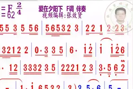 爱在夕阳下简谱F调伴奏