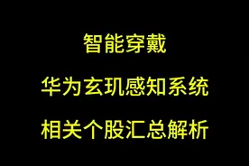智能穿戴华为玄玑感知系统相关个股汇总解析#股民 #股票视频封面