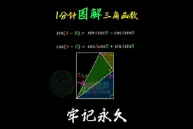 图解三角函数-正弦余弦两角差公式 #数学 #高中数学 #三角函数 #学霸秘籍 #家长收藏孩子受益