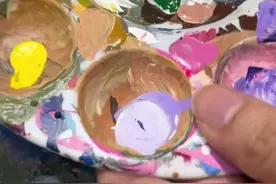 沉浸式清理调色盘#画画 #艺术生 #跟着抖音学画画 #沉浸式