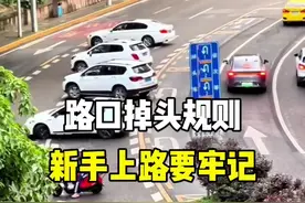 路口掉头规则，新手上路要牢记。#路口掉头规则 #带你懂车 #每天一个用车知识 #新手上路 #驾驶技巧 @抖音汽车