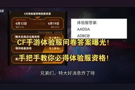 CF手游体验服问卷答案曝光！手把手教你必得体验服资格！