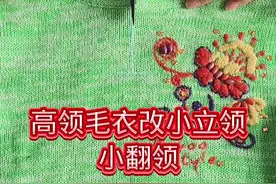 高领毛衣改小立领小翻领#针线小妙招 #衣服改造 #裁剪视频封面