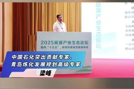 2025能源产业生态论坛上，中国石化突出贡献专家、青岛炼化发展规划高级专家梁峰分享氢能全链条实践，聚焦国内首个工厂化海水制氢项目。（剪辑：陈婧妍）#青岛 #青岛炼化 #氢能视频封面