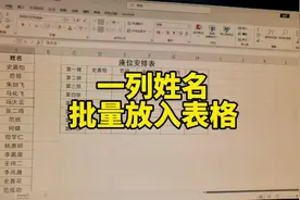 一列姓名批量放入表格里速度就是这么快 #excel技巧