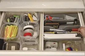 抽屉收纳，自制可移动抽屉隔层#收纳整理 #抽屉收纳 #家居改造