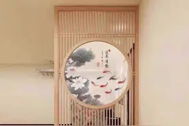 正对入户门的屏风效果图 正在装修的赶紧收藏#入户玄关 #屏风隔断