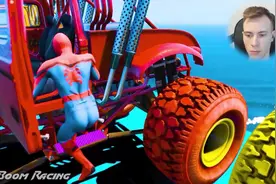 #上热门 小朋友们都喜欢的超级英雄手办蜘蛛侠在海边驾驶玩具跑车视频封面