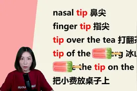 tip作为动词，名词意思可是很多的哦，如，鼻尖，冰山一角，小费视频封面
