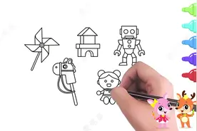 趣味简笔画，5款玩具的简单画法并涂色，风车填什么颜色好看呢视频封面