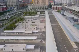 航拍迎泽大街下穿太原火车站环绕东广场视频封面