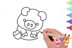 亲子育儿绘画教程，可爱又简单小猪简笔画，画完涂上喜欢的颜色视频封面