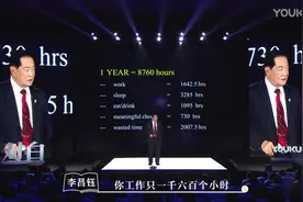 李昌钰：人的一年约有8760个小时，做有意义的事情只有700小时。