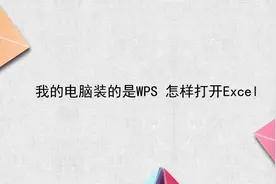 我的电脑装的是WPS，怎样打开Excel视频封面