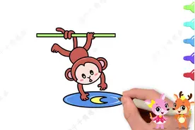 益智卡通简笔画，小朋友最喜欢的幼儿园故事《猴子捞月》简单画