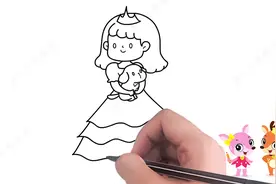 儿童简笔画，一分钟学画卡通人物小公主，給她涂上好看的颜色视频封面