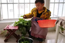 1岁多小萌娃帮忙做家务有模有样，乖巧懂事的样子好想抱一抱视频封面